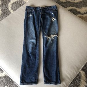 Women’s Distressed Dark Wash Regular Fit Hollister Jeans